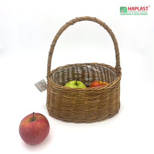 2023 New Arrival Bamboo <b>Basket</b> Vietnam Hand Woven Plastic PP Storage <b>Baskets</b> Trendy <b>Wicker</b> Fruit Storage <b>Cheap</b> Price Multi-Sized - Product Image 3