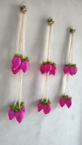 Sola madera de loto con manojo de perlas guirnaldas decoración islámica Ubtan ceremonia telón de fondo cuerdas Griha Pravesh guirnaldas - Product Image 2