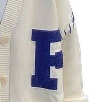 Pull cardigan en tricot épais unisexe personnalisé pour l'hiver 2025, fabrication OEM, manches longues, ample, grande taille, décontracté, appliques, basique