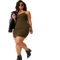 Robe Bodysuit Gainante en Coton à Haute Compression pour Femme, Taille Ajustée, Effet Ventre Plat, Grande Taille, Unie, Anti-Plis, Personnalisable