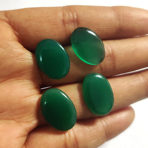 Onyx vert naturel et agate 17x12mm Cabochon ovale 20CTS pierres précieuses en vrac 20CTS pierres Druzy rondes en argent pour la fabrication de bijoux - Product Image 3