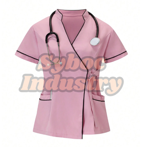 Conjunto de uniforme de enfermera de LICRA transpirable de media manga con estilo para uso hospitalario - Product Image 2