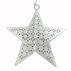 White Finished Iron Metal Hanging <b>Star</b> Wall Decorative Ornament <b>for</b> Home and Christmas Decoration Handmade Bulk - Product Image 5