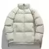 New Style Men's <b>Plain</b> Dyed <b>Canvas</b> Casual Puffer Jacket Zipper Front Thermal Lining Windproof Breathable Heated Stand Collar - Product Image 4