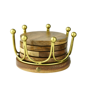 Vente directe d'usine à la main écologique support de sous-verre en bois support 4 pouces rond design moderne au prix de gros - Product Image 3