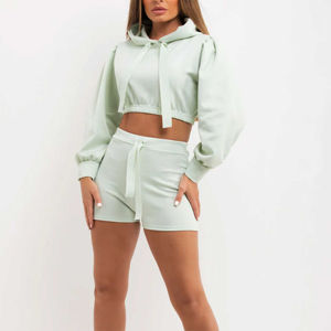 เสื้อแขนยาว2ชิ้นสำหรับผู้หญิงชุดครอปท็อปและสั้นสำหรับสตรีทแวร์2025ตามสั่ง - Product Image 4