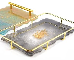 ชุดแม่พิมพ์ถาดเรซิน1ชิ้นพร้อมแม่พิมพ์ถาดรองแก้ว4ชิ้นและโมเดลแฮนด์เมด2ด้ามเงินสำหรับการตกแต่งบ้าน DIY - Product Image 3