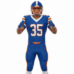 Uniforme de football américain personnalisé de haute qualité OEM/ODM, design par sublimation, respirant, rembourrage court, 100% polyester, couleur unie - Product Image 1