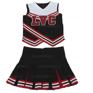 Icheerobics römischer Stoff Seitenschweller Cheerleader-Anzug Kinder schwarz silber weiß Cheerleader-Anzug Gymnasium Cheerleading-Anzug