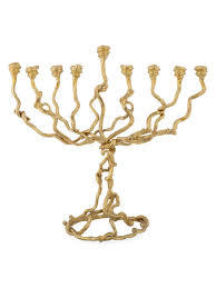 menorah kit Stylish Brass Menorah Candle Holder Jewish Hanukkah <b>Lamp</b> Decorative Candle Stand Elegant Home Accent - Product Image 4