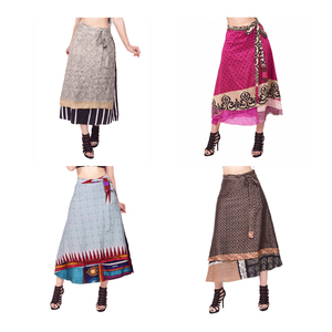 Bohemian Hippie <b>Sexy</b> Beach Wear Long Sari Wrap <b>Skirt</b> Gypsy Indian <b>Silk</b> Maxi <b>Skirt</b> Casual Summer Outfit for Women and Girls - Product Image 1
