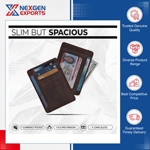 Proveedor y Exportador Líder en India que Vende Tarjeteros de Cuero Genuino de Calidad Confiable, Elegantes y sin Cierre - Product Image 3