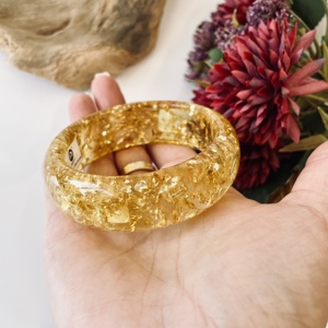 Yellow Natural Baltic Amber, Amberstone <b>Bangle</b> Bracelet Poland, 60 mm - Product Image 2