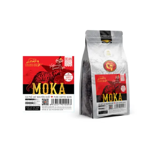 Hucafood Vietnam orgánico Moka café tostado alta calidad medio tostado grano entero empaquetado en servicios neutrales OEM/ODM - Product Image 2