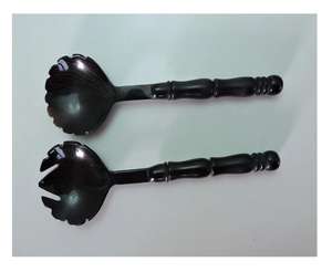 Ligne attachée couverts réutilisables fourchette en bois cuillère baguettes voyage vaisselle couverts ensemble couverts en bois - Product Image 4