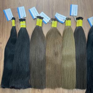 COLOR PELO A GRANEL Hermosas y de alta calidad Extensiones de cabello liso a granel 100% cabello humano listo para enviar - Product Image 1