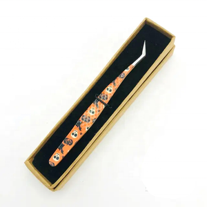 Pinzas de extensión de pestañas de acero inoxidable de alta calidad OEM Punta Negra y Color blanco logotipo personalizado punta de fibra de agarre de diamante belleza - Product Image 6