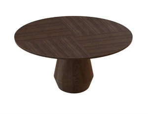 Mesa de comedor redonda con acabado elegante de primera calidad, diseño contemporáneo de madera maciza para casas, apartamentos, villas u hoteles - Product Image 2