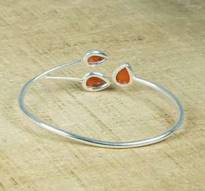 925 argent Sterling naturel excellente qualité rouge cornaline pierre précieuse à la main concepteur réglable bracelet pour les femmes personnaliser - Product Image 5