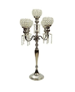 5 Arms Metal <b>Candle</b> Stand for Home Decor Handmade Candelabra Antique Finished Metal Silver Finished Handcrafted Excellent Size - Product Image 1