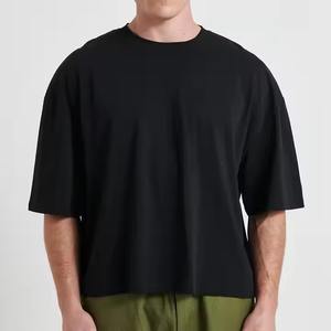 Camiseta de ajuste regular de 200gsm de alta calidad para hombres Servicio OEM Cotton Blanks Pro Club Heavyweight Screen Print Design con patrón - Product Image 5