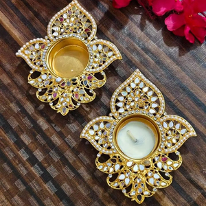 Diwali Festive Tea Light & Diya bougeoirs décoratifs décoration de la maison pendaison de crémaillère retour cadeau d'entreprise faveur de mariage - Product Image 1