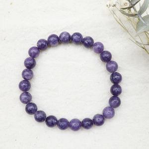 Pulsera de piedras preciosas de lepidolita de excelente calidad, joyería de cristal de lavanda para curación emocional y equilibrio espiritual a la venta - Product Image 6