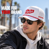 Casquette de baseball personnalisée brodée en gros, blanche, 5 panneaux, perforée, avec corde, casquette snapback, fabricant