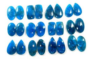 Apatita Azul Natural, Par de Gemas Sueltas de Formas Mixtas, Venta al por Mayor para la Fabricación de Joyas - Product Image 3