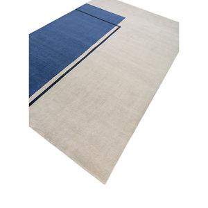Alfombra de Lana Anudada a Mano Sthir Ivory AIWL-3016, Diseño Abstracto Tabriz para Sala de Estar, Dormitorio, Pasillo, Rectangular 9x12 - Product Image 2