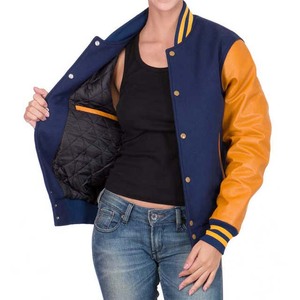 Chaquetas universitarias de béisbol transpirables de invierno con logotipo personalizado y manga de lana y cuero con nuevo diseño de moda estilo callejero en blanco al por mayor - Product Image 2