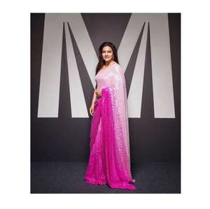 Sari de Georgette Suave de Primera Calidad con Lentejuelas para Ocasiones Especiales, Aspecto Elegante, Hermoso Drapeado, Idea de Regalo Perfecta para Fiestas - Product Image 1