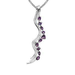 Stock prêt en gros pendentif pierre précieuse améthyste en argent sterling 925 - Product Image 1
