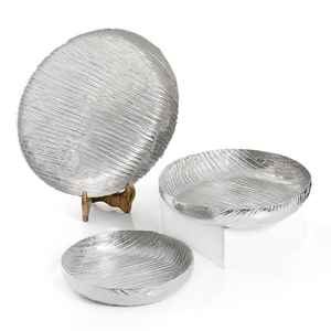 Tableware Design <b>Round</b> Shape Golden Hammered Food Breakfast Dinnerware Serving <b>Tray</b> Wholesale Decorative Food Carrying <b>Tray</b> - Product Image 6