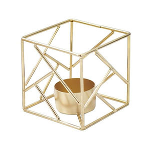 Último producto exclusivo hecho a mano indio, nuevo estilo, portavelas de alambre de Metal, soporte de luz de té, Color dorado cuadrado para Decoración - Product Image 2