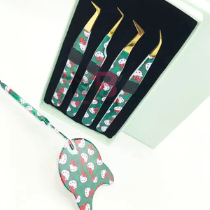 Pinzas de diseño de gatito recubiertas de papel, colección de etiquetas privadas, pinzas de pestañas de acero inoxidable, pinzas de punta de fibra de extensión - Product Image 5