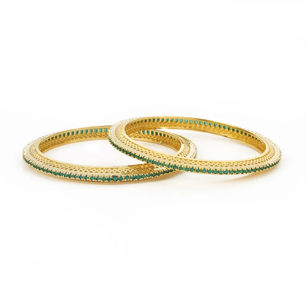 Elegant Look Cz Handmade Jewellery Wholesalers in India Delicate Bangles With Gold Plating 416103