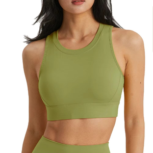 Sujetador deportivo de alta intensidad a prueba de golpes para mujer nuevo estilo verano Fitness Pilates Yoga camiseta sin mangas con sujetador trasero transpirable - Product Image 5