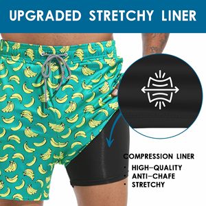 Custom Sublimated Quick Dry <b>Swim</b> Beach <b>Shorts</b> for Men Compression <b>Liner</b> <b>with</b> Zipper Pockets Printed Pattern Made in Pakistan - Product Image 4