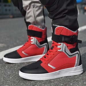 Chaussures de course de moto réfléchissantes pour hommes semelle en caoutchouc bottes anti-chute respirantes pour les cyclistes de route baskets de course décontractées avec changement de vitesse - Product Image 1