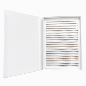 Pestañas de ventilador prefabricadas 3D-14D, base puntiaguda, volumen premium coreano, fibra PBT, suministros de etiqueta privada, venta al por mayor - Product Image 3