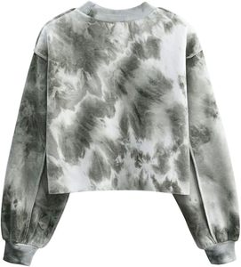Sweat-shirt à manches longues et épaules tombantes, tie-dye, de qualité supérieure, dernier design, pour femmes - Product Image 2