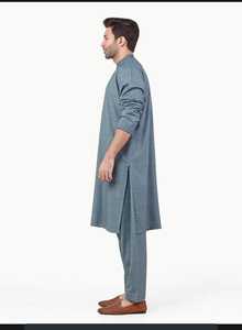 Shalwar Kameez pour hommes élégants en tissu de qualité supérieure de couleur unie classique pour une tenue pakistanaise décontractée shalwar kameez - Product Image 2