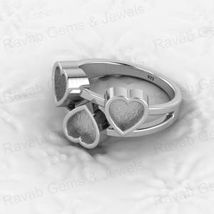 Anillo de ajuste en blanco de Semi-montaje en forma de corazón de Plata de Ley 925 sólida de alta calidad, bueno para cenizas y trabajo de resina, joyería de leche materna - Product Image 5