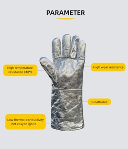 Guantes de soldadura TIG de cuero de grano de vaca de alta calidad resistentes al calor protección de manos de construcción guantes de seguridad contra incendios - Product Image 4