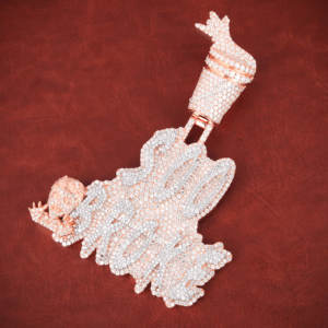 Colgante de nombre de diamante cultivado en laboratorio Vvs de alta calidad, superventas, colgante de logotipo de Plata de Ley 925, joyería fina para hombres - Product Image 4