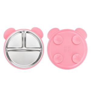 Factory Custom Best-Selling Durable <b>Cute</b> <b>Bear</b> Food-Grade Silicone Baby Food Plate Strong Suction Easy Clean - Product Image 5