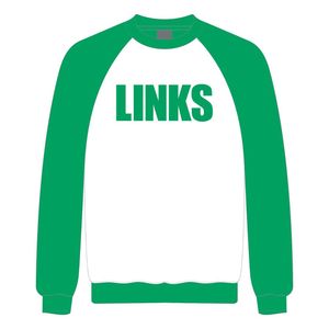 Il link incorporava felpa bianca con maniche Raglan verdi nero Civic e professionale organizzazione di abbigliamento personalizzato - Product Image 2
