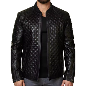 Chaqueta de Motociclista de Cuero Vacuno Genuino para Hombre, Negra, de Primera Calidad, Bordada Personalizada, Nueva Marca 2025 - Product Image 4