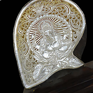 ไม้ถูพื้นสแตนเลสแบบผสมผสานรูปพระพิฆเนศแกะสลักเครื่องประดับเปลือกหอยด้วยเทคนิคดิบรูปสัตว์ - Product Image 1